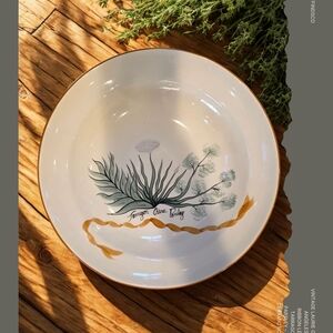 Laurie Gates Herbs Parsley Ribbon Leaf Serving Plate 14”